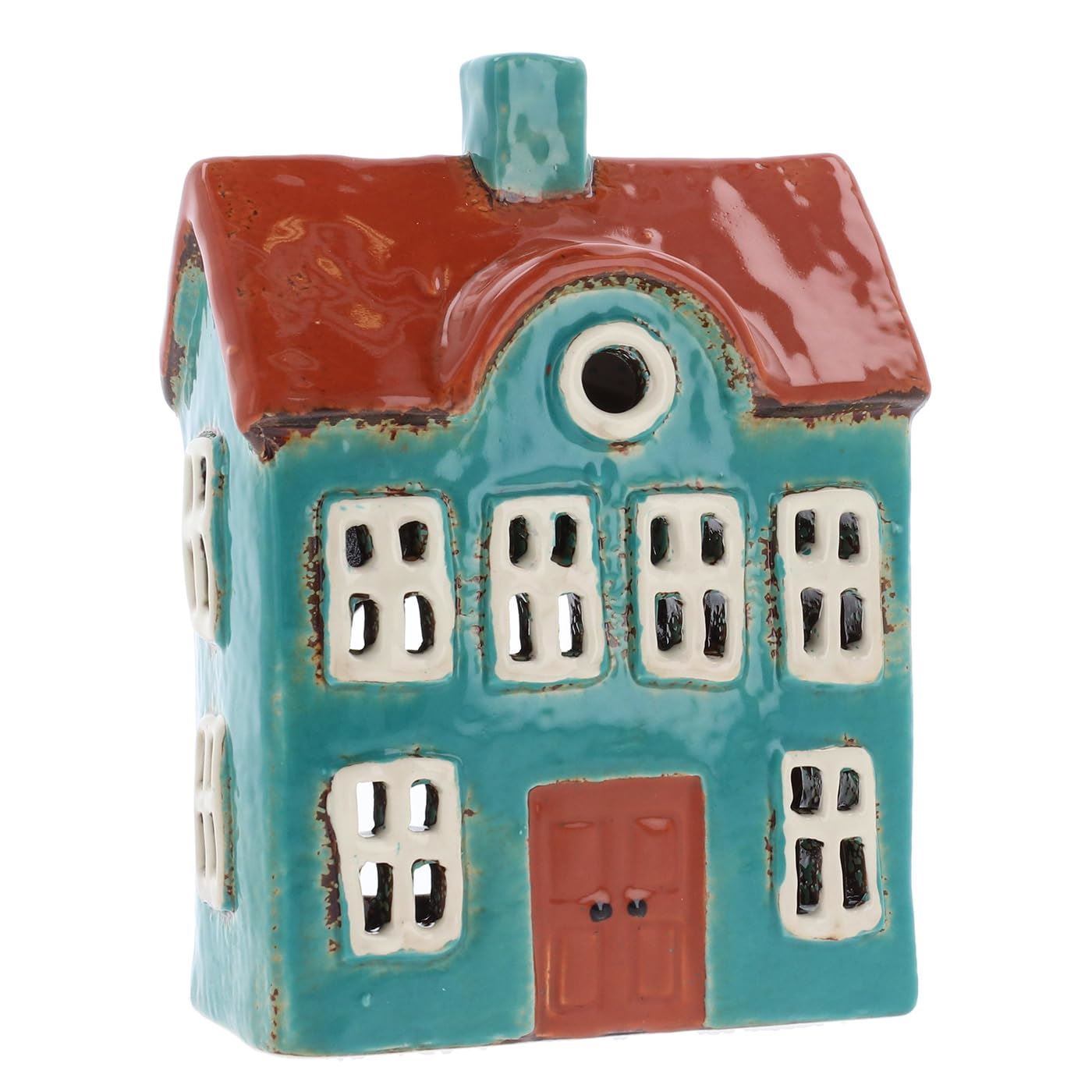 Shudehill Giftware Keramik Dorf Keramik helle Farben Sortiment Teelicht Halter - Bild 5 von 9