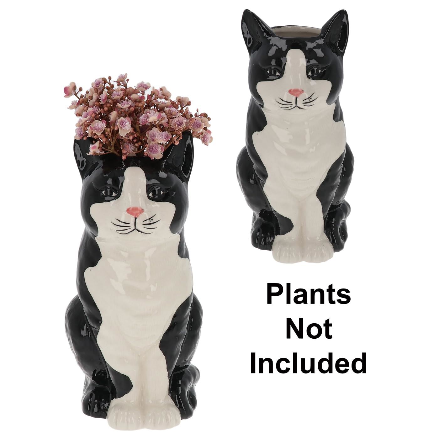 Shudehill Giftware Moggy Pots Vase Black & White or Ginger Cute Cat Plant Pot - Bild 4 von 13