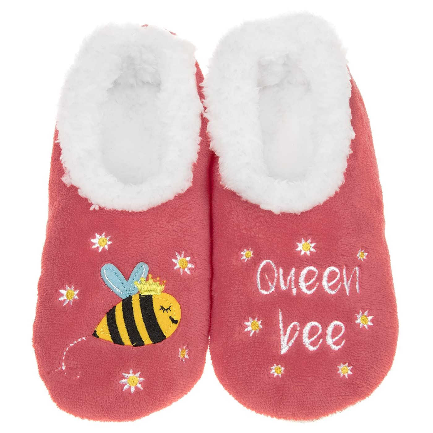 Snoozies! Pairables Bee Designs Womens Slippers Sherpa Fleece Non Slip Sole - Picture 9 of 9