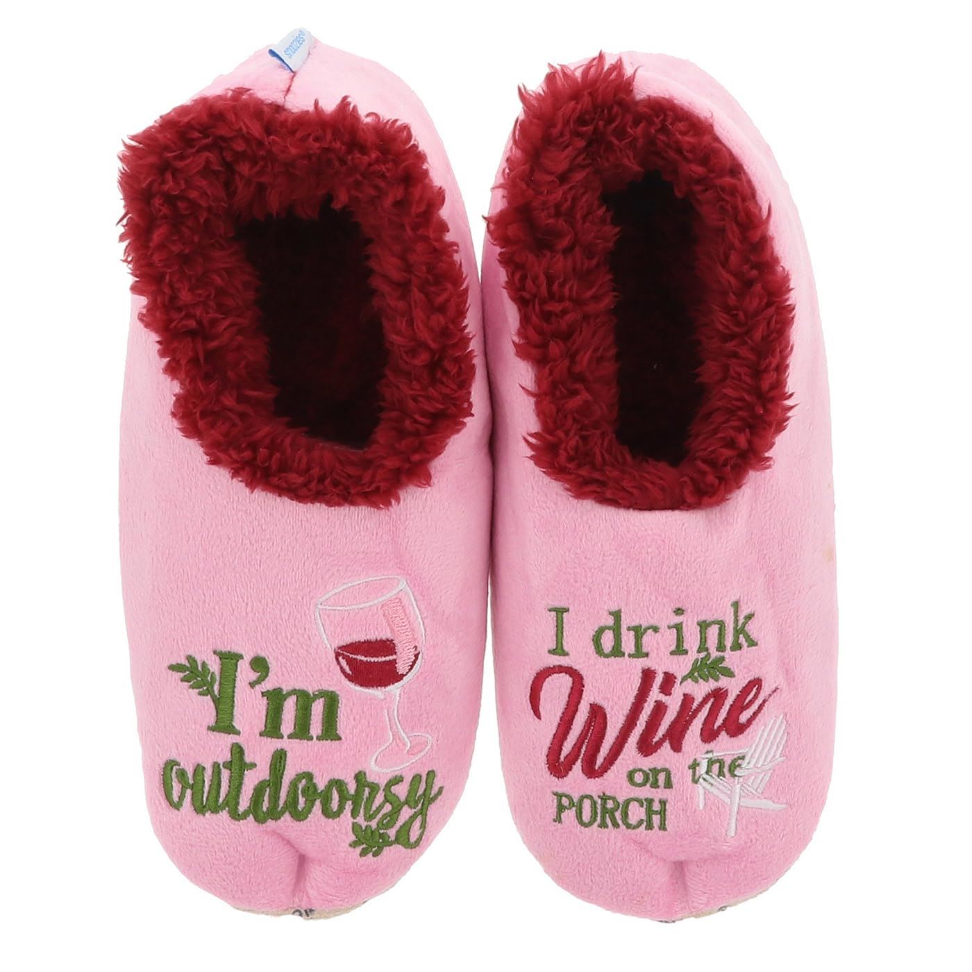 Snoozies! Pairables Soft Sherpa Fleece Womens Slippers Wine, Chocolate & More - Picture 9 of 11