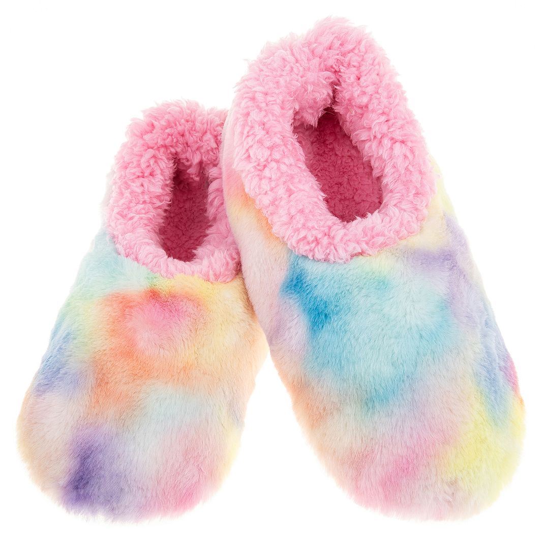 Snoozies Tie Dye Cotton Candy Ladies Slippers - Picture 9 of 10