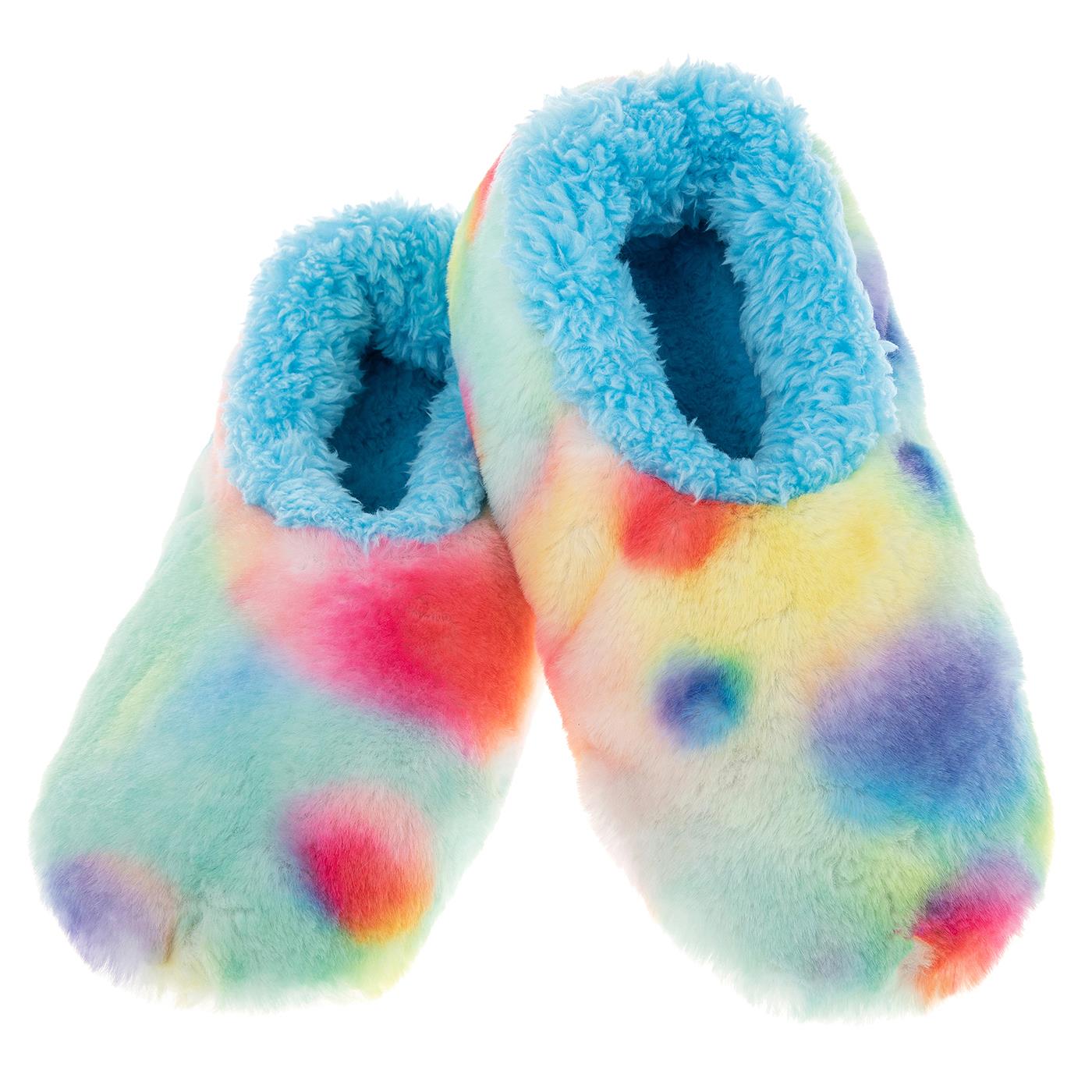 Snoozies Tie Dye Cotton Candy Ladies Slippers - Picture 7 of 10