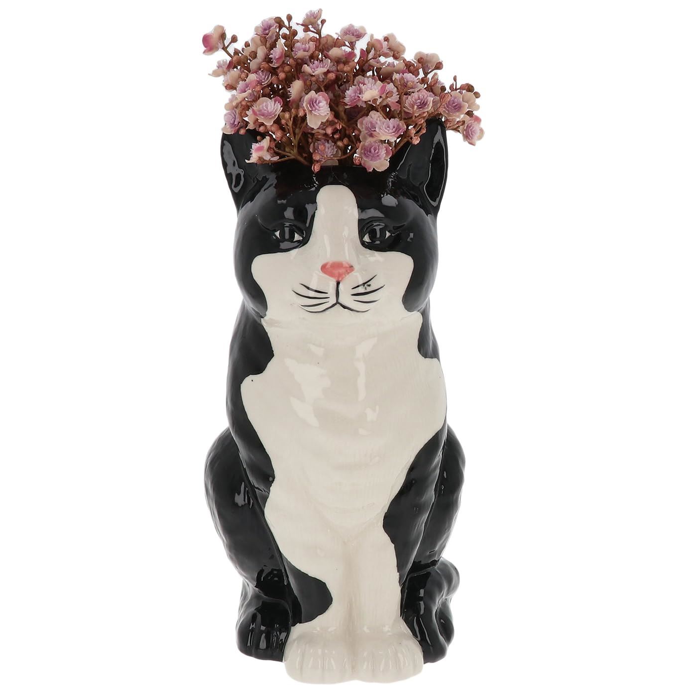 Shudehill Giftware Moggy Pots Vase Black & White or Ginger Cute Cat Plant Pot - Bild 3 von 13