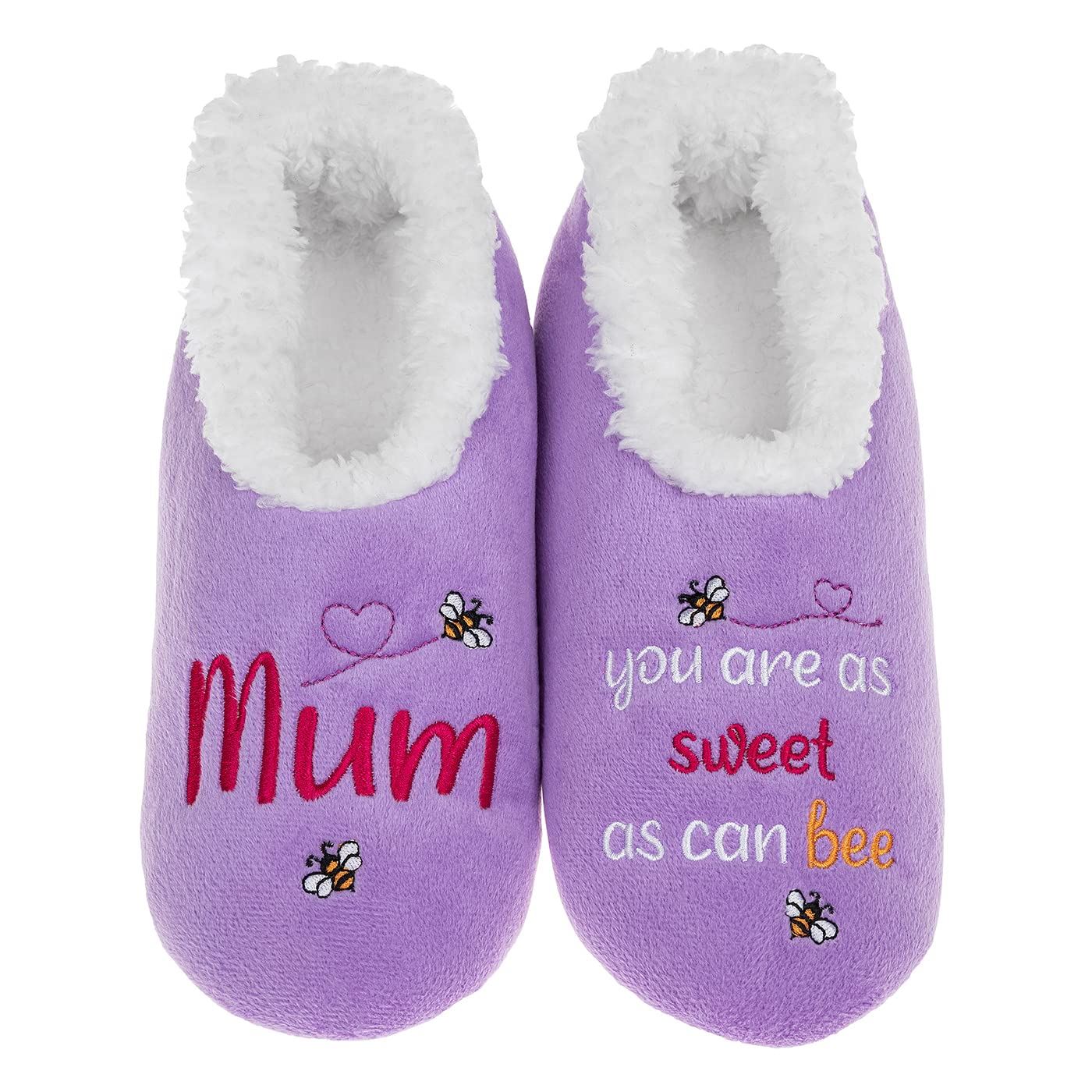 Snoozies Super Soft Sherpa Pairables Sweet Mum for Woman Sizes 3 - 7 - Picture 8 of 8