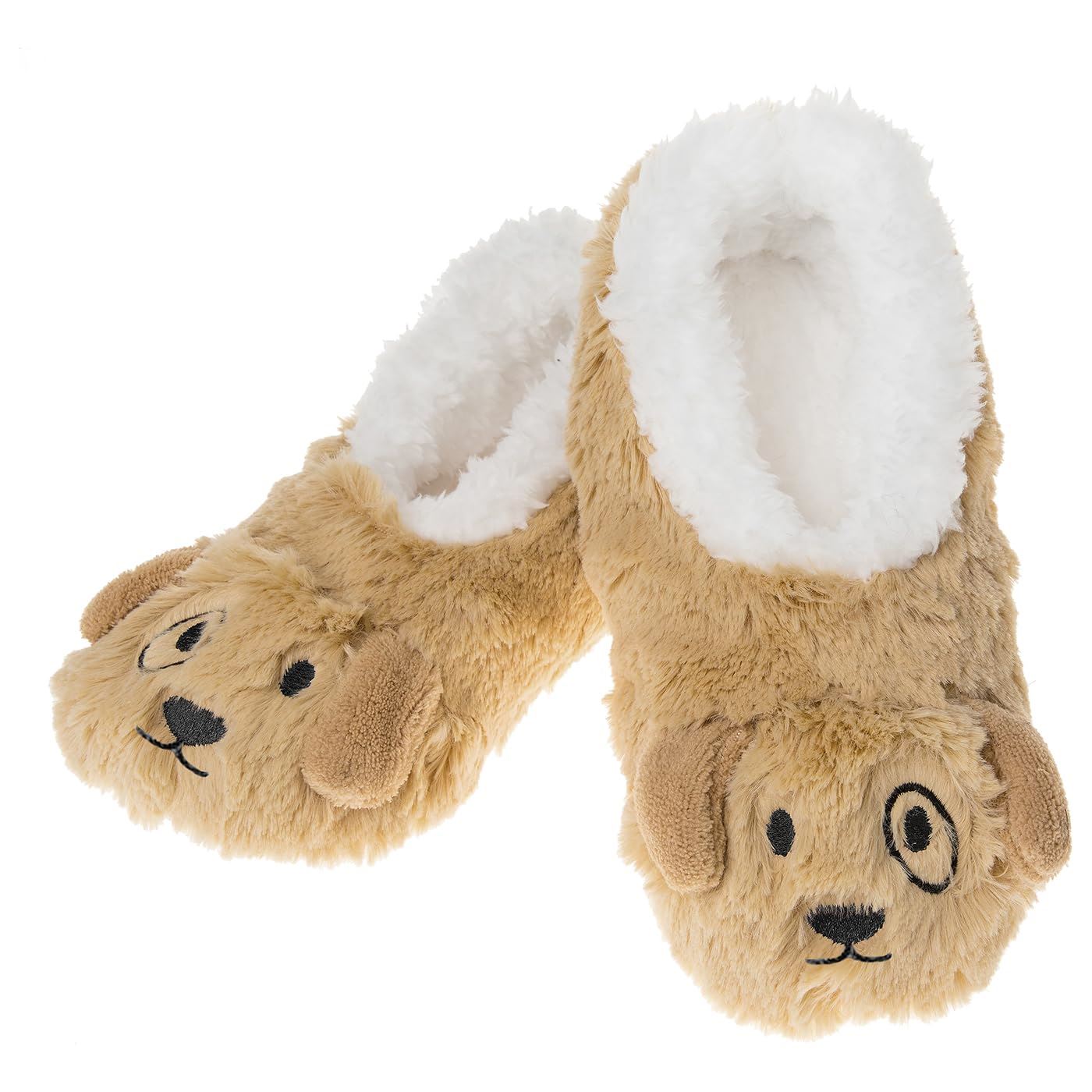 Snoozies! Sherpa Fleece Womens Slippers Non Slip Sole Furry Foot Pals Designs - Picture 8 of 10