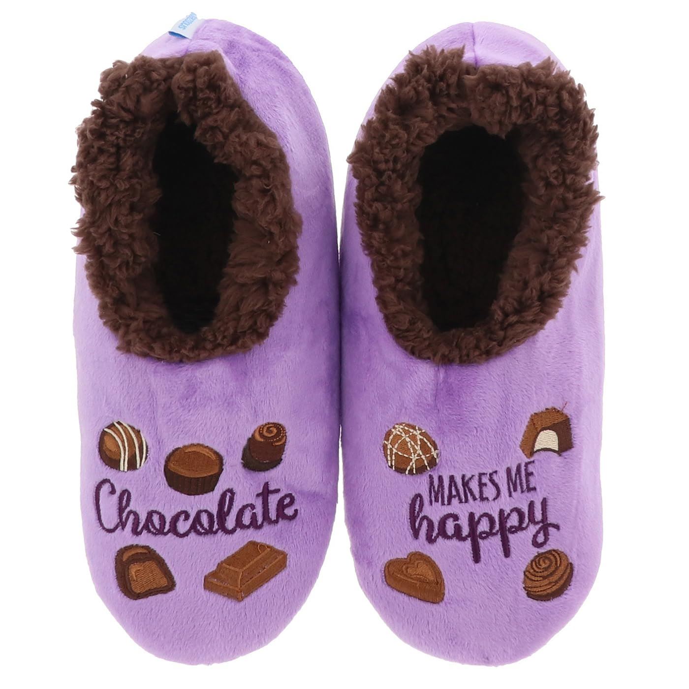 Snoozies! Pairables Soft Sherpa Fleece Womens Slippers Wine, Chocolate & More - Picture 8 of 11