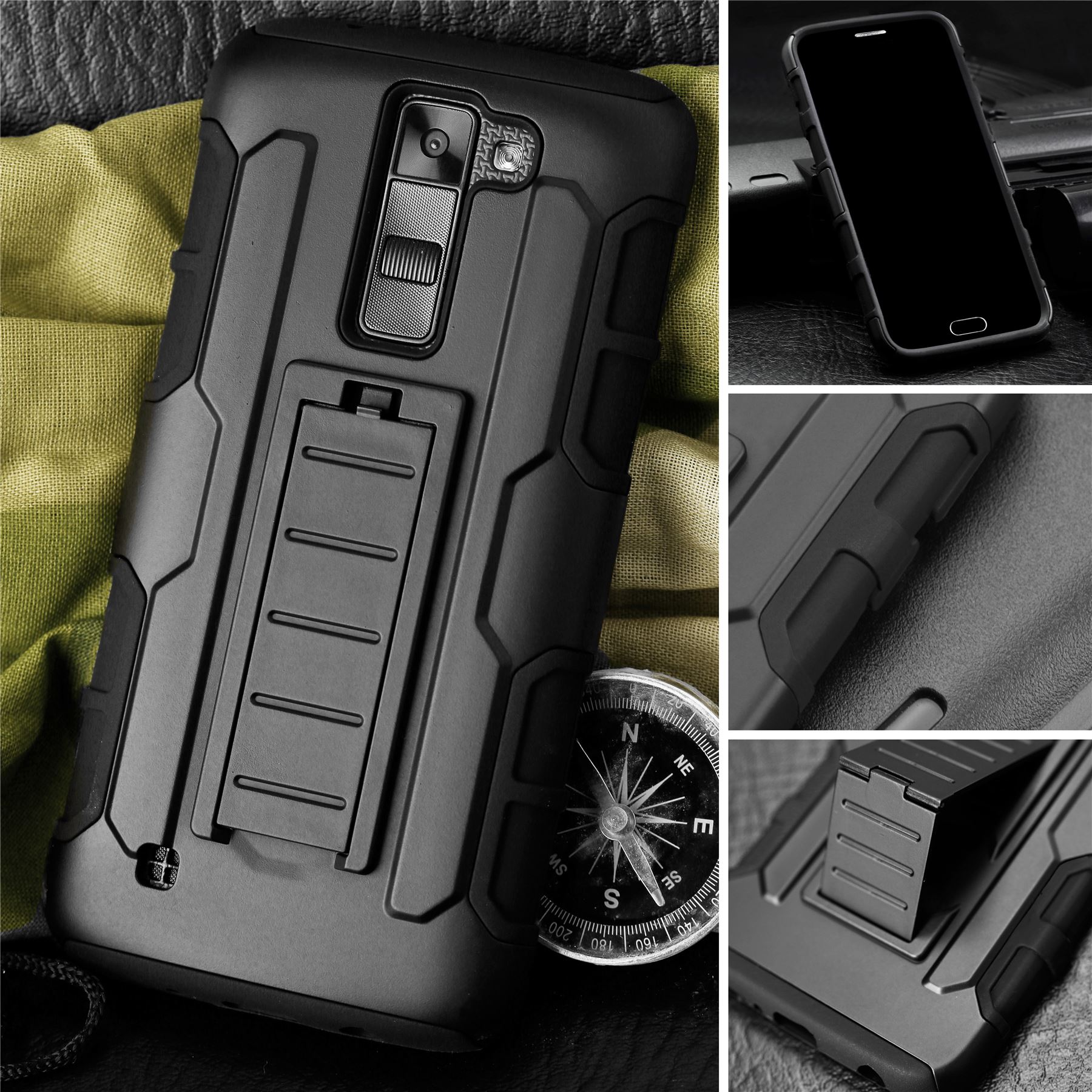 Schutzhülle schwarz Silikon Kunststoff Armor Case für LG Modelle - Bild 9 von 18