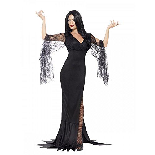Adult Morticia Addams Family Ladies Fancy Dress Halloween Costume - Picture 6 of 8