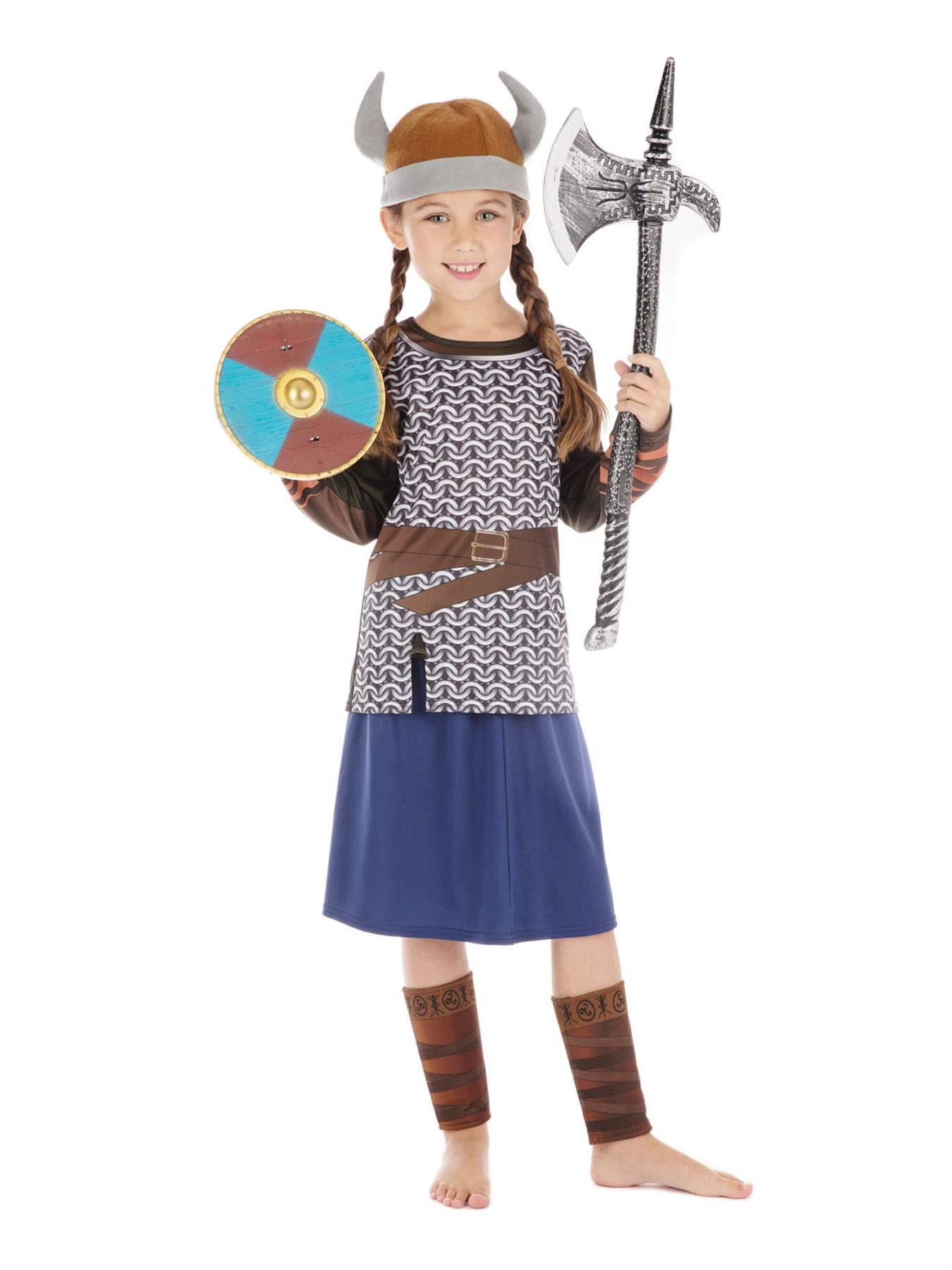 Child Girl Viking Warrior World Book Day Fancy Dress Costume - Picture 6 of 7