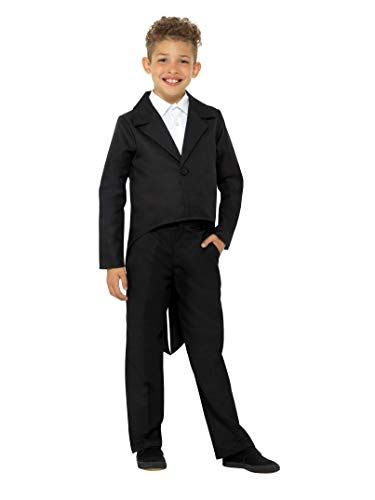 Child Black Tailcoat Ringmaster Showtime Fancy Dress Party Costume - Picture 6 of 6