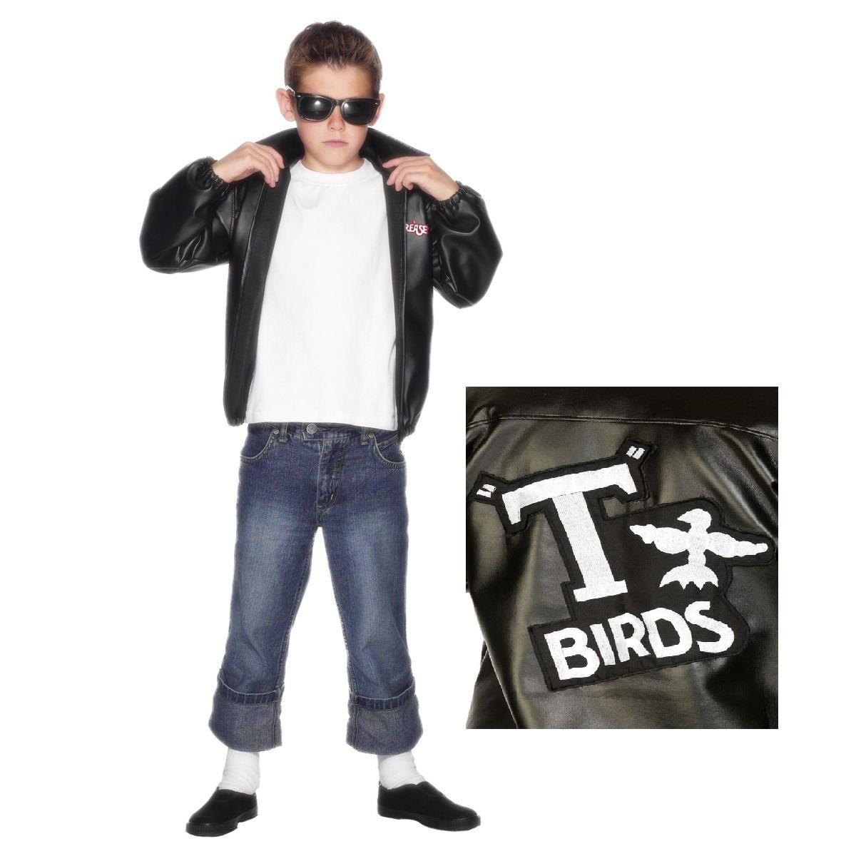 Grease Costume For Men Child Authentic T-Bird Jacket - Halloween Costumes Child's Biker Style Jacket Grease Costume For Men Child Authentic T-Bird Jacket - Halloween Costumes Child's Biker Style Jacket