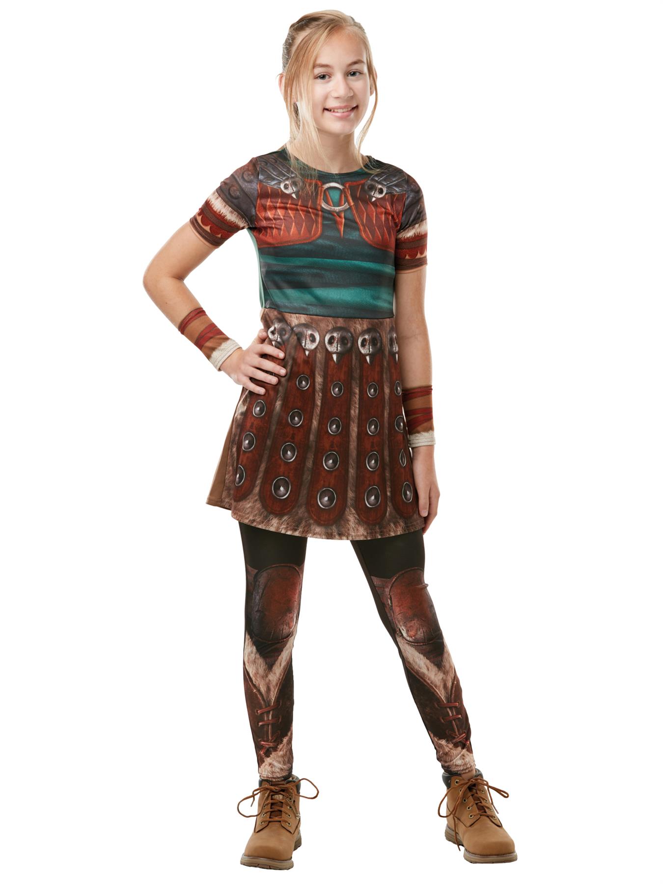 Offizielles Dreamworks Dragons Astrid Kostüm für Kinder 3-10 Jahre - Bild 10 von 10