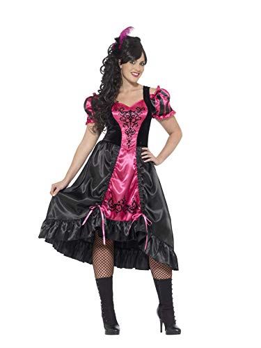 Adult Plus Size Sassy Saloon Pink Fancy Dress Costume - Picture 5 of 6