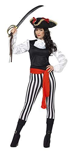Adult Lady Caribbean Pirate Complete Fancy Dress Costume Sword & Hat - Picture 4 of 7