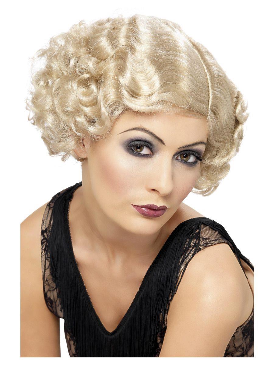 Adults 20s Short Flirty Flapper Icon Wig Fancy Dress Party Accessory - Picture 3 of 6