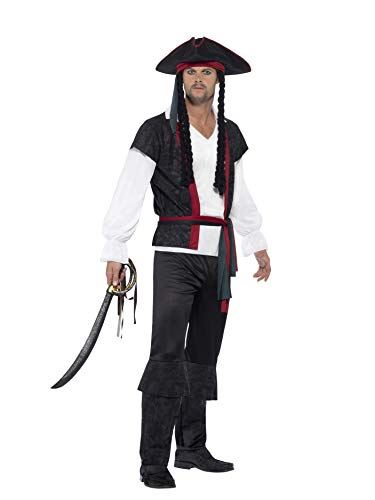 Adult Men Aye Aye Pirate Captain Jack Buccanner Fancy Dress Costume & Sword - Picture 4 of 7