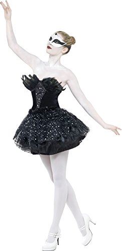 Adult's Women Gothic Black Swan Sparkly Masquerade Fancy Dress Costume - Picture 6 of 6