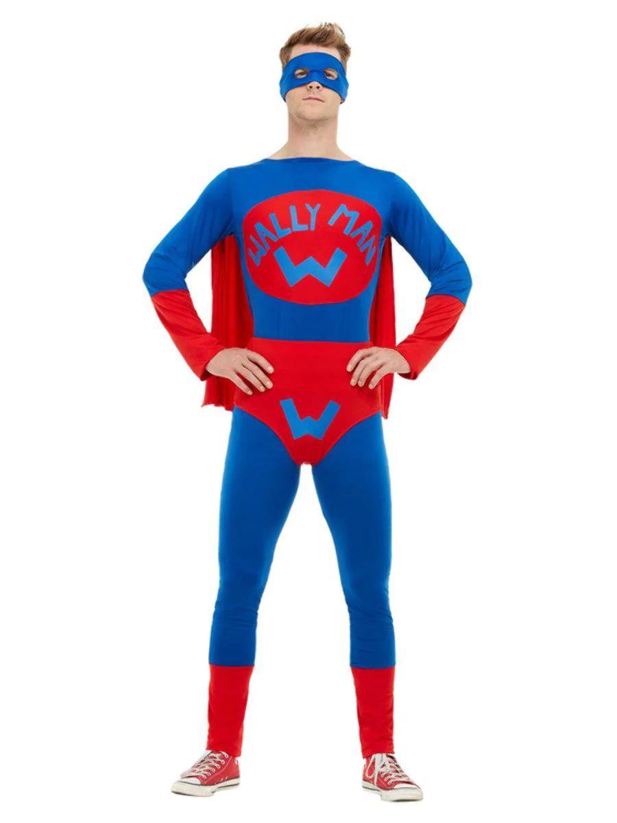 Adult Wallyman Suit, Cape & Mask Novelty Stag Halloween Fancy Dress Costume - Picture 5 of 6