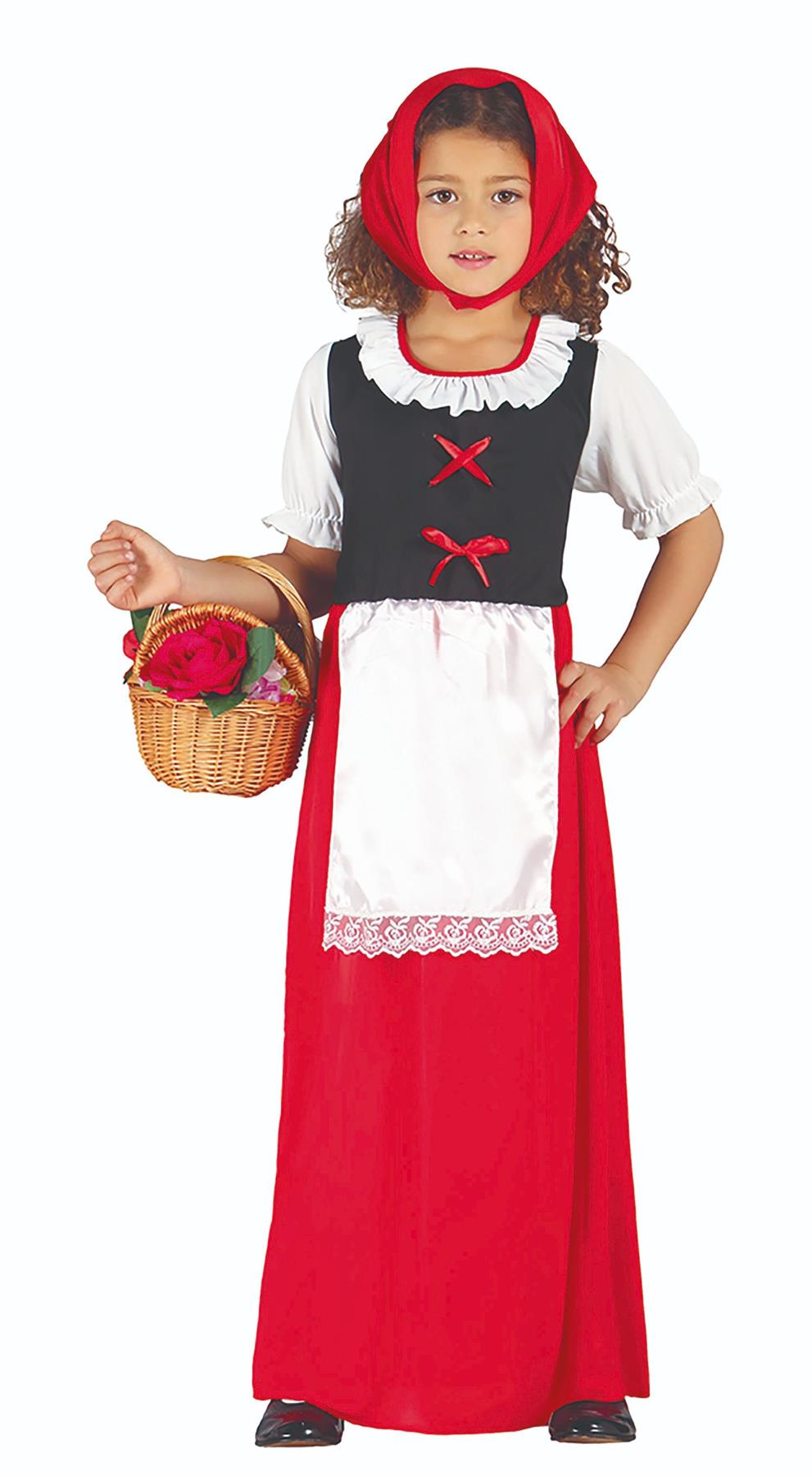 Child Red Innkeeper's Wife Nativity Christmas Play Fancy Dress Costume