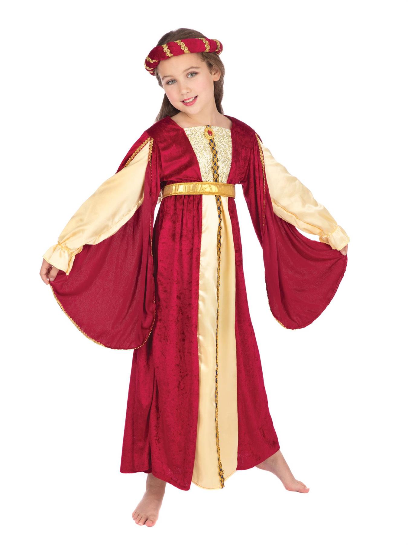 Child Girl Royal Regal Princess Tudor World Book Week Fancy Dress Costume - Picture 9 of 9