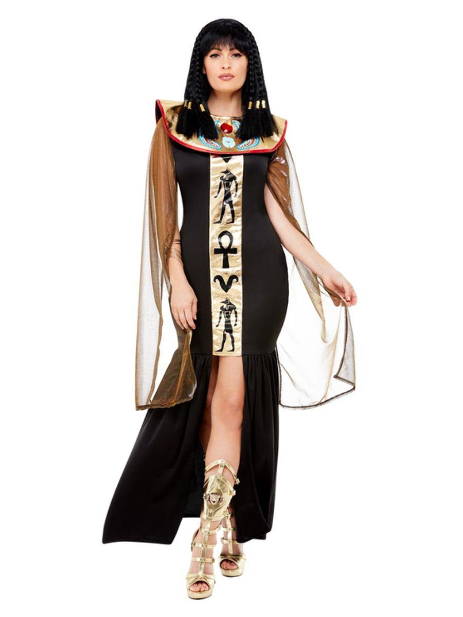 Adult Egyptian Queen Cleopatra Goddess Black and Gold Fancy Dress Costume - Picture 4 of 7
