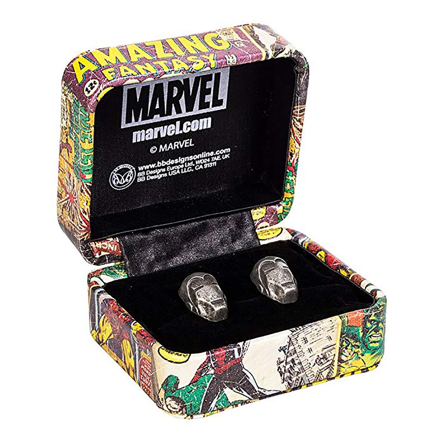 NEW UNUSED Marvel Comics Spider-Man 3-D Mask Metal Cufflinks with Gift Box U.K