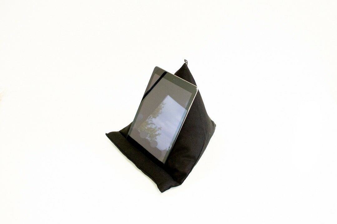 Propit Cotton Canvas Black Pyramid Cushion Support Ipad Device