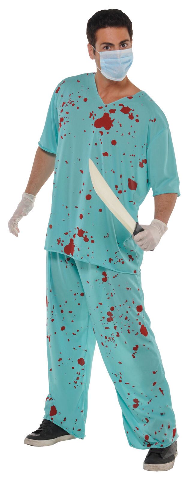 Adult Scrubs Bloody Surgeon Halloween Costume Doctor Nurse Unisex Fancy