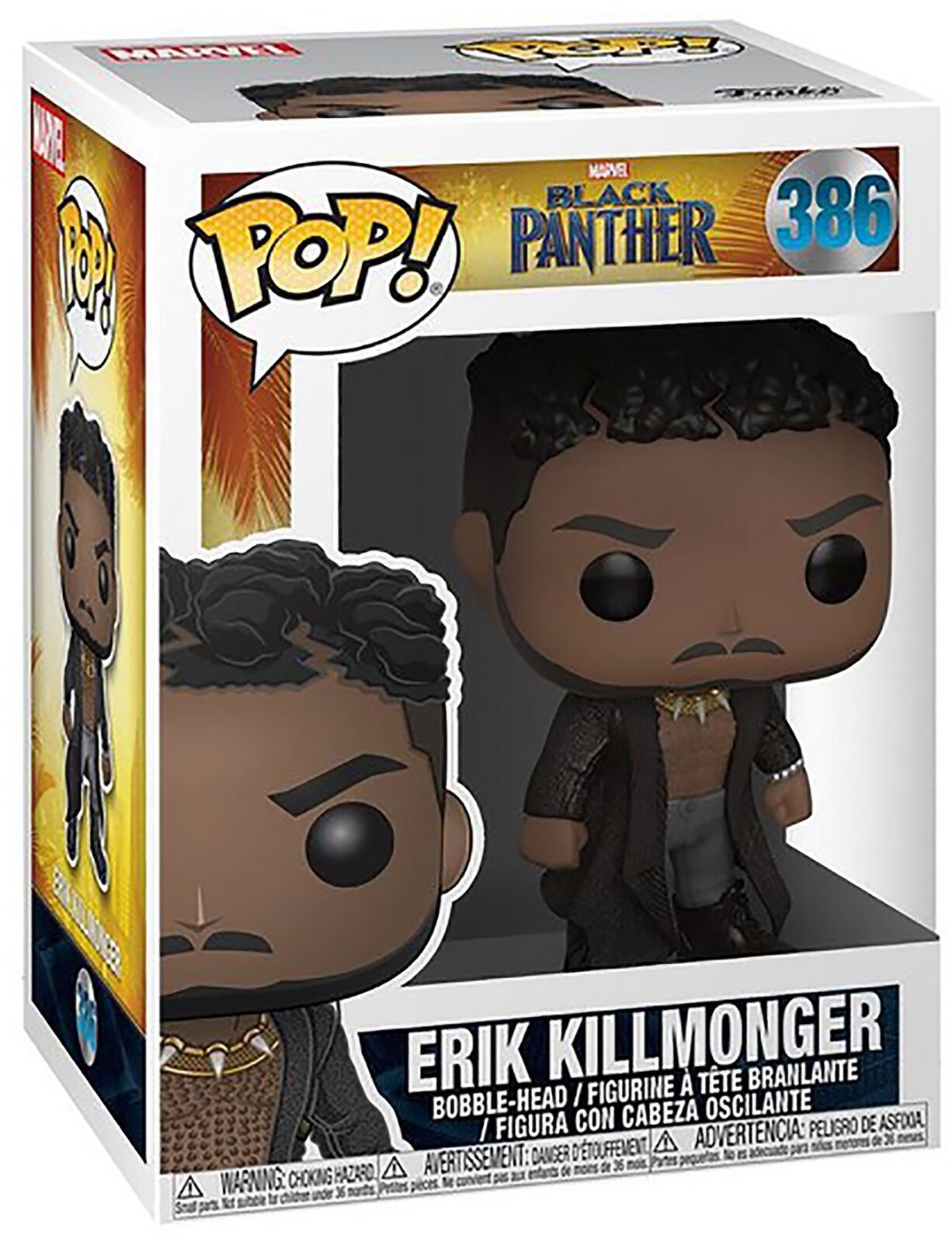 MARVEL Black Panther-Erik Killmonger con cicatrices FUNKO POP Vinilo Figura #386!