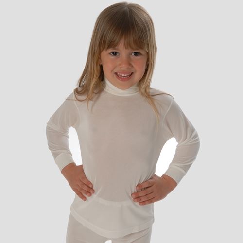 DermaSilk Childrens Roll Polo Neck Long Sleeve Top Dry Skin Dermatitis Eczema