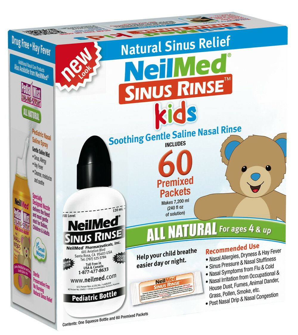 NeilMed Sinus Rinse Kit 60 Days Paediatric Nasal Irrigation Relief 60