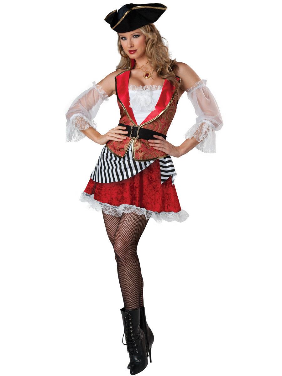DELUXE PIRATE PRINCESS CARIBBEAN UK 10-14 Womens Ladies Fancy Dress Costume