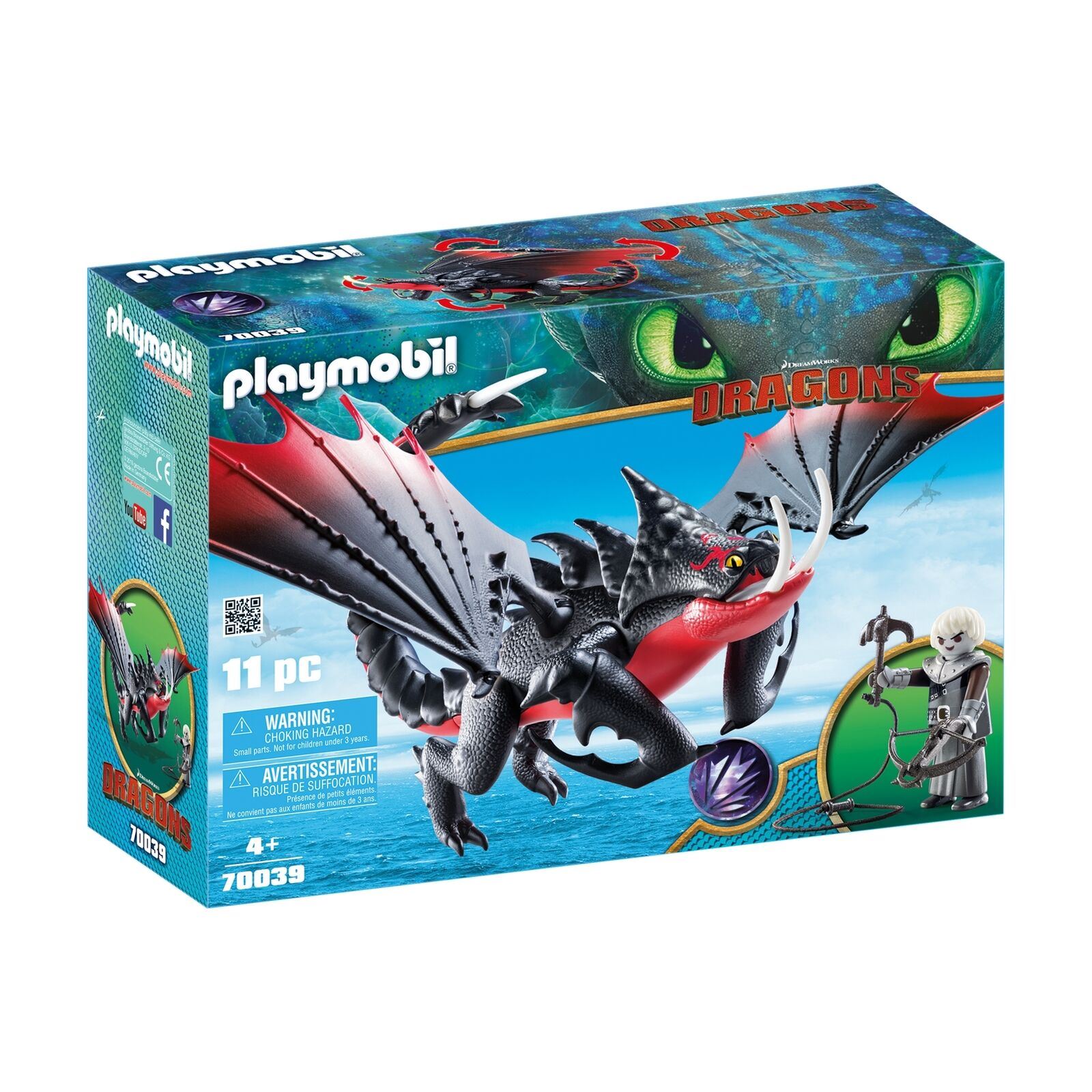 for Kids Aged 4 /& Up Dragon with Armored Viking Figure Deathgripper /& Grimmel Dreamworks Dragons