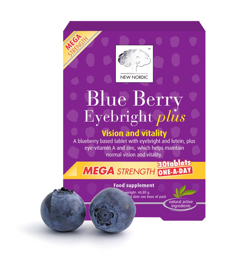 New Nordic Blueberry Eyebright Plus Mega Strength 30 Tabs One A Day