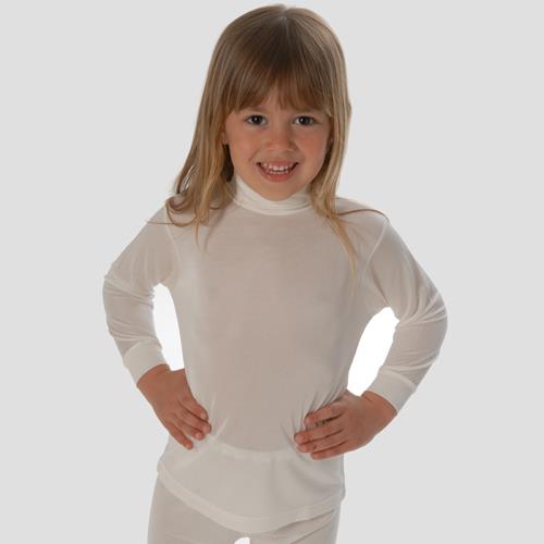 DermaSilk Childrens Roll Polo Neck Long Sleeve Top Dry Skin Dermatitis Eczema