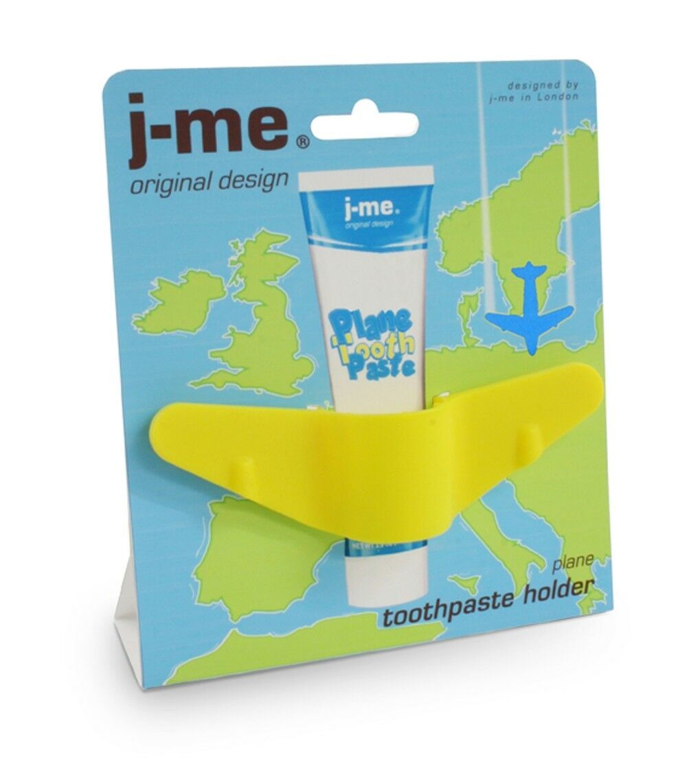 jme Plane Aeroplane Childrens Toddler Toothpaste Holder Yellow Fun