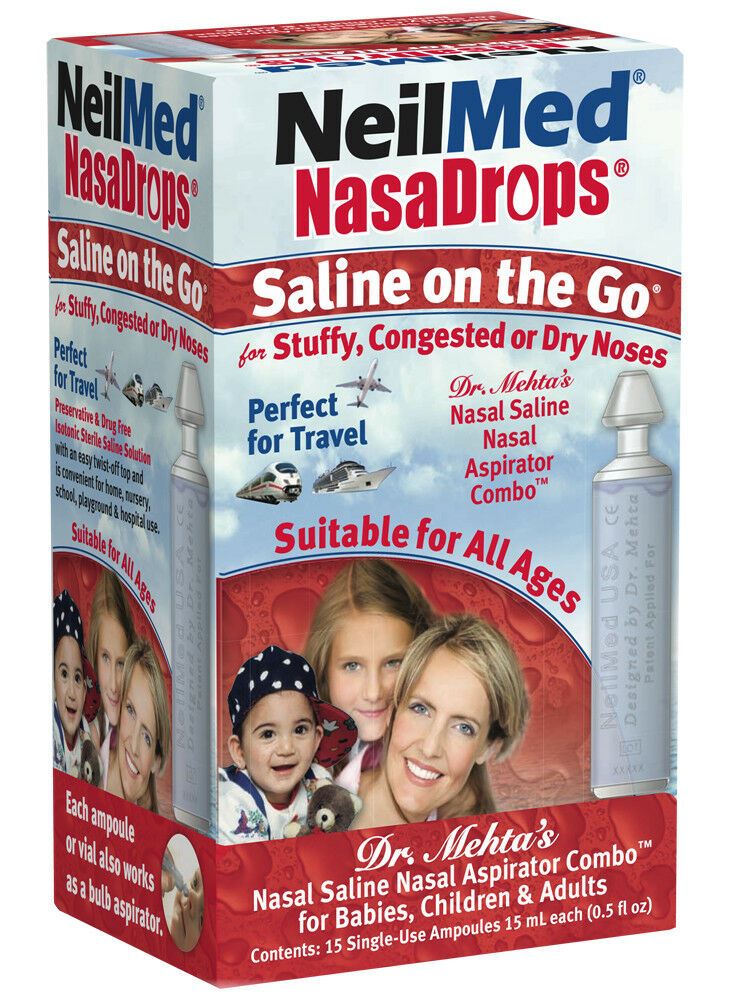 NeilMed NasaDrops 15 ML Saline On The Go Sterile Nasal Solution