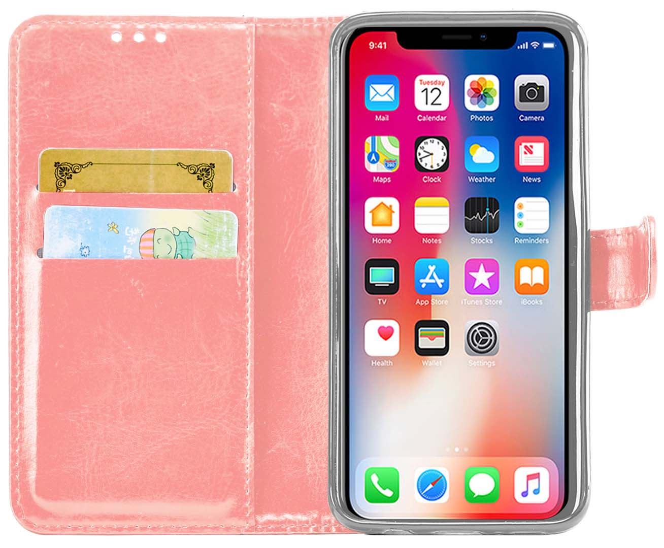 iPhone X Premium Leather Wallet Flip Cover Pouch Book - Picture 49 of 54