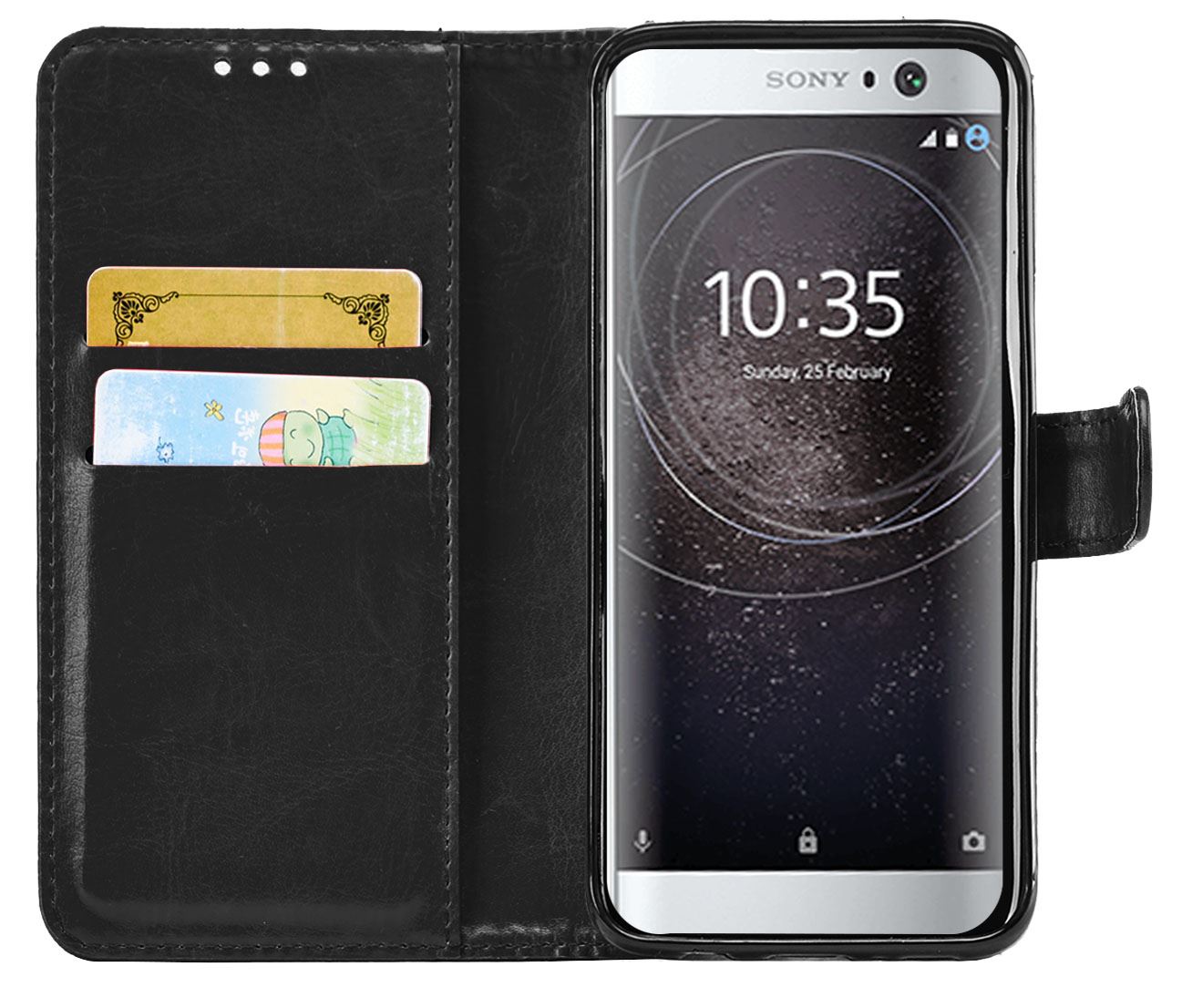 Sony Xperia XA2 Premium Leather Wallet Flip Cover Pouch Book - Picture 7 of 24
