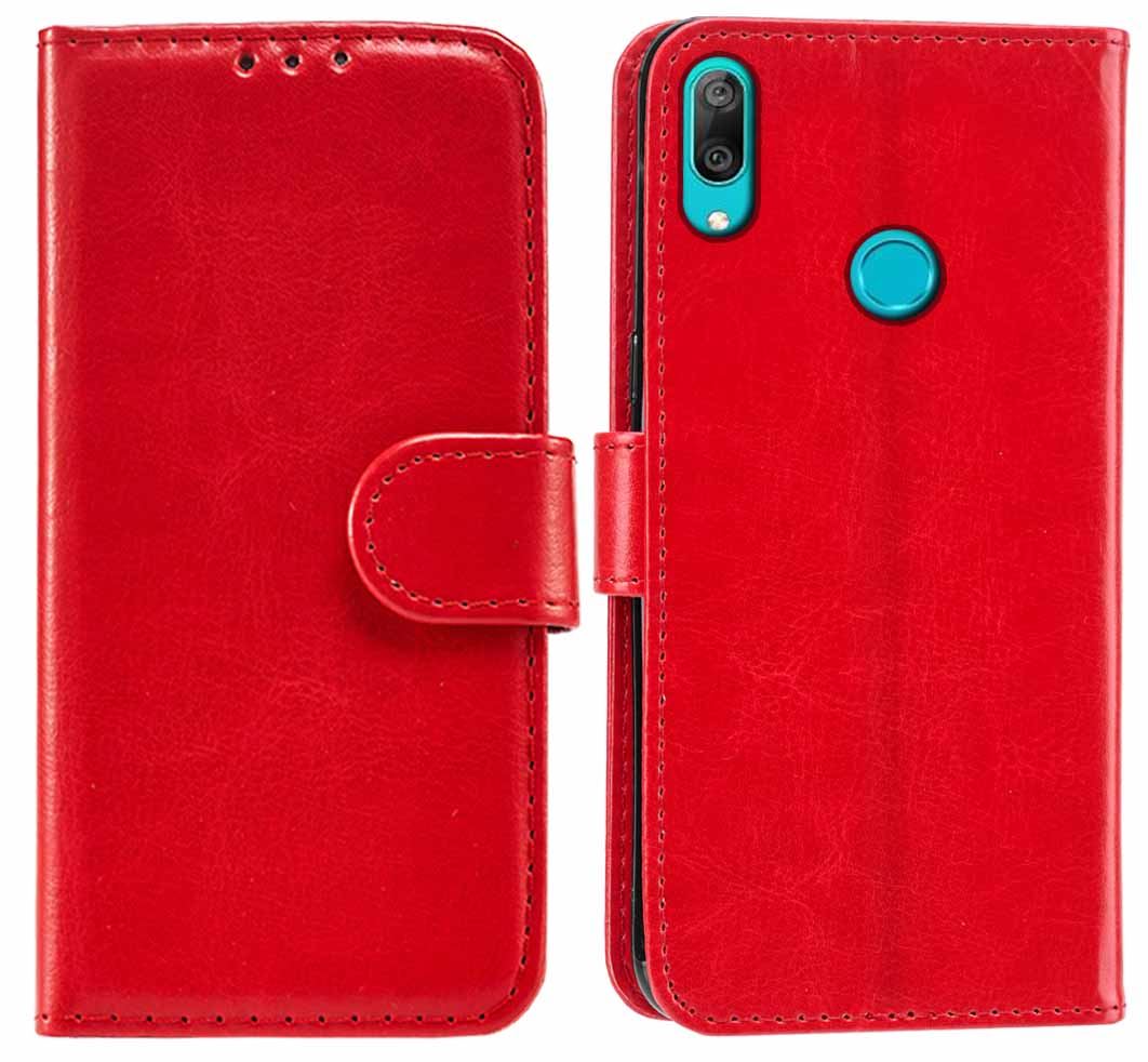 Huawei Y7 2019 Premium Leather Wallet Flip Cover Pouch Book - Picture 37 of 49
