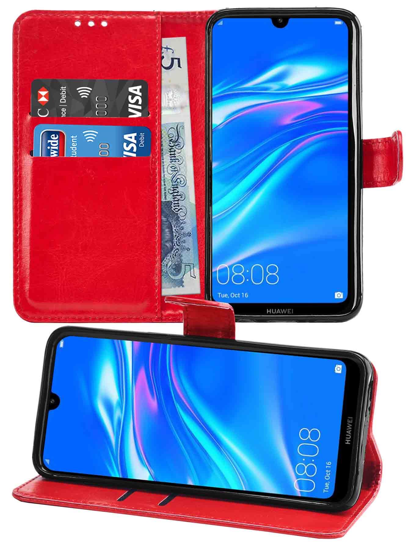 Huawei Y7 2019 Premium Leather Wallet Flip Cover Pouch Book - Picture 39 of 49