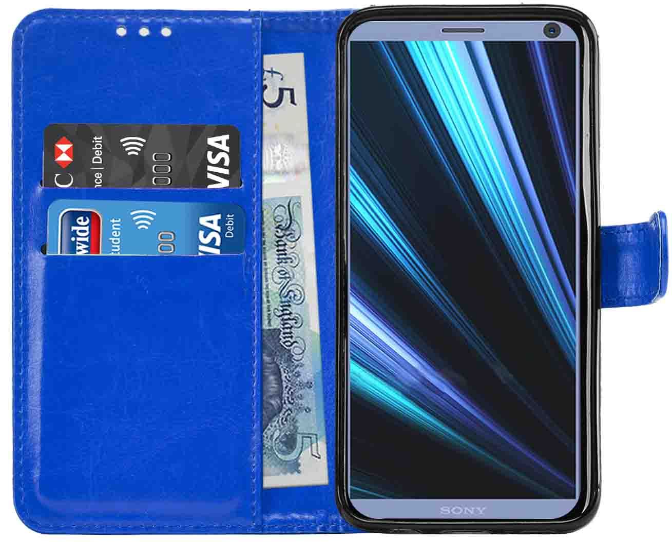 Sony Xperia 10 Premium Leather Wallet Flip Cover Pouch Book - Picture 13 of 35