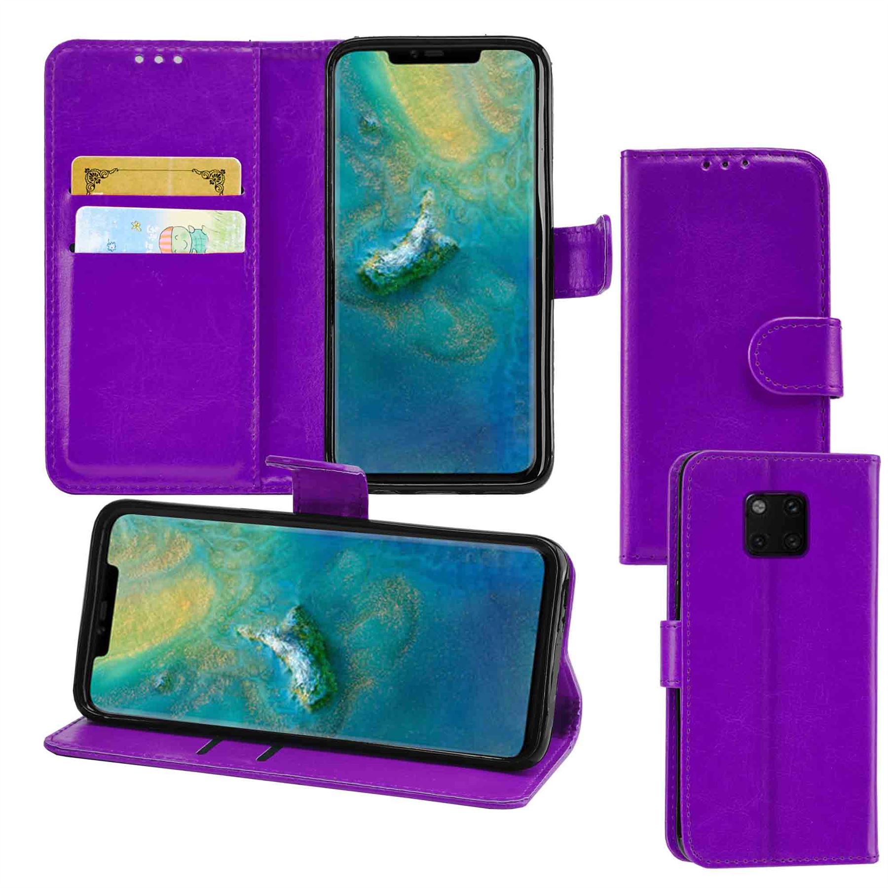 Huawei Mate 20 Pro Premium Leather Wallet Flip Cover Pouch Book - Picture 25 of 30