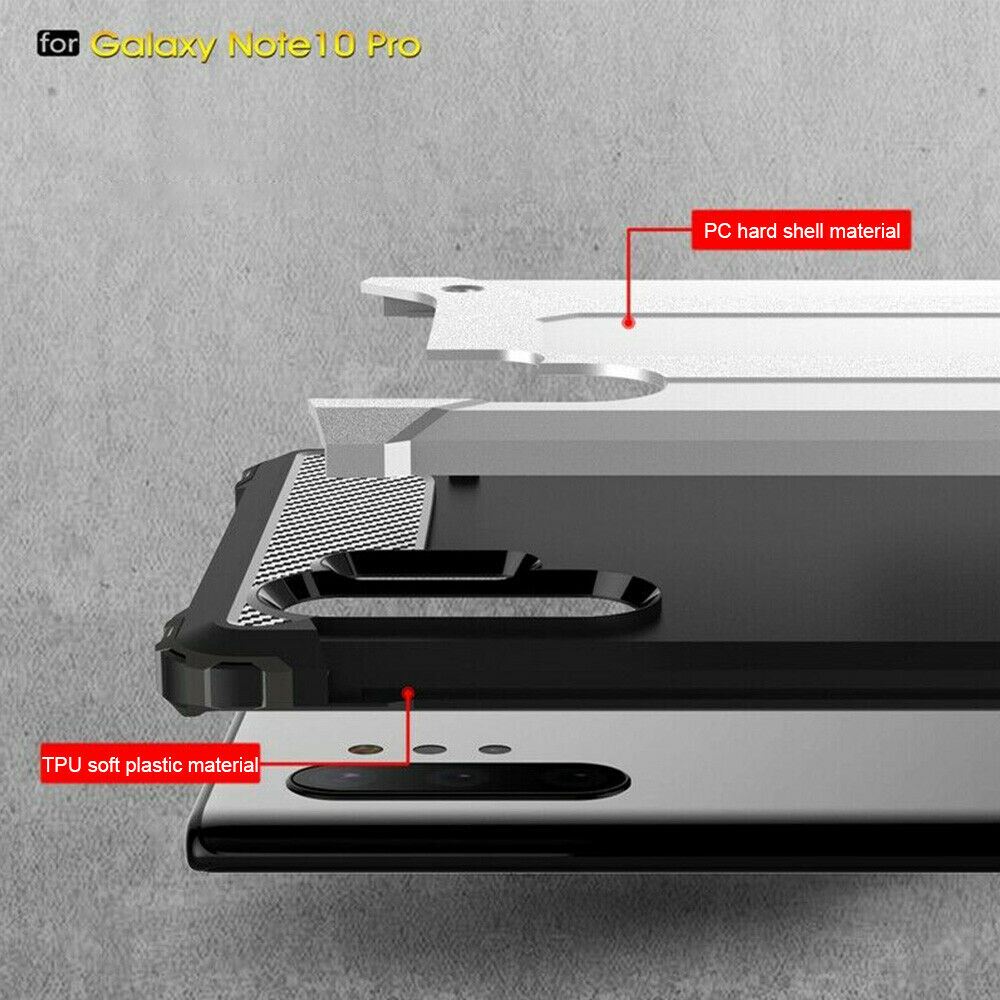 Samsung Galaxy Note 10 Plus Ultra Slim Shockproof Bumper Protection Cover Carbon - Picture 19 of 49