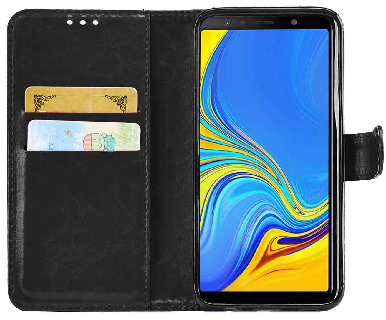 Samsung Galaxy A7 2018 Premium Leather Wallet Flip Cover Pouch Book - Picture 8 of 20