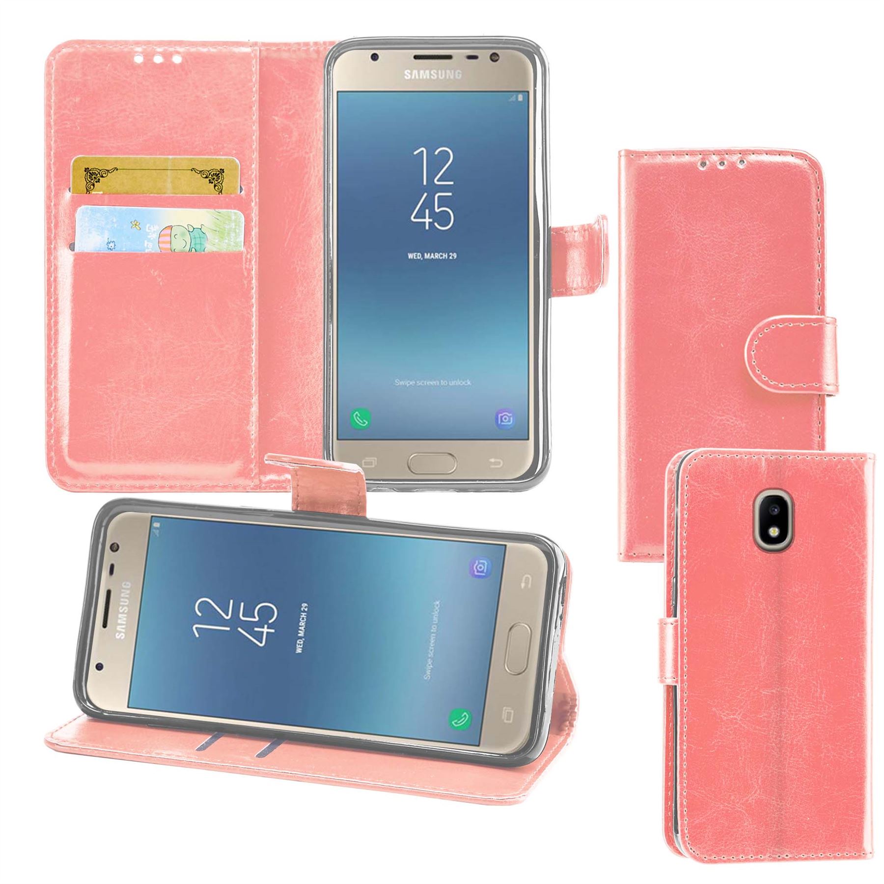Samsung Galaxy J3 2017 (J330F) Premium Leather Wallet Flip Cover Pouch Book - Picture 62 of 62