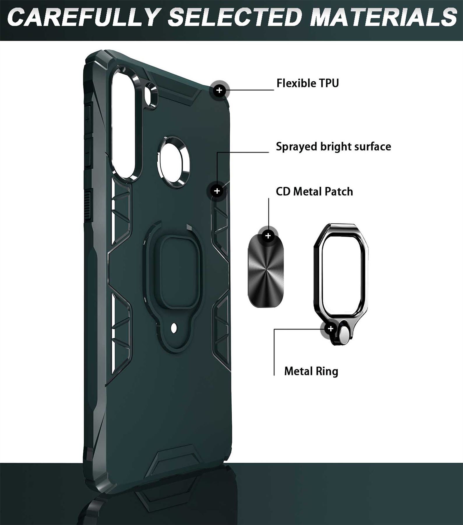 Hybrid Armor Case Shockproof Cover Ring Stand Holder For Samsung Galaxy A10s - Picture 44 of 90