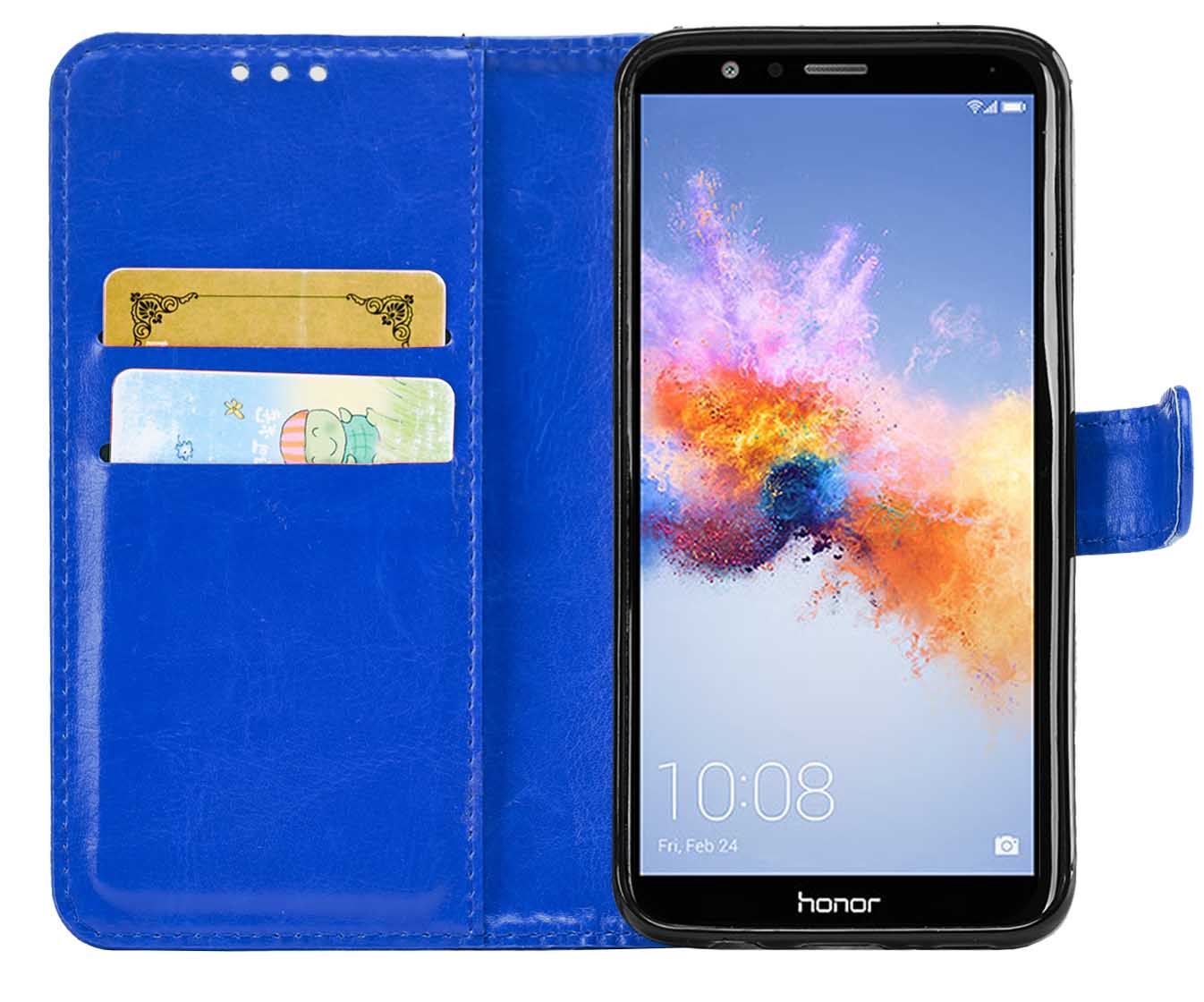 Huawei Honor 7X Premium Leather Wallet Flip Cover Pouch Book - Picture 12 of 35
