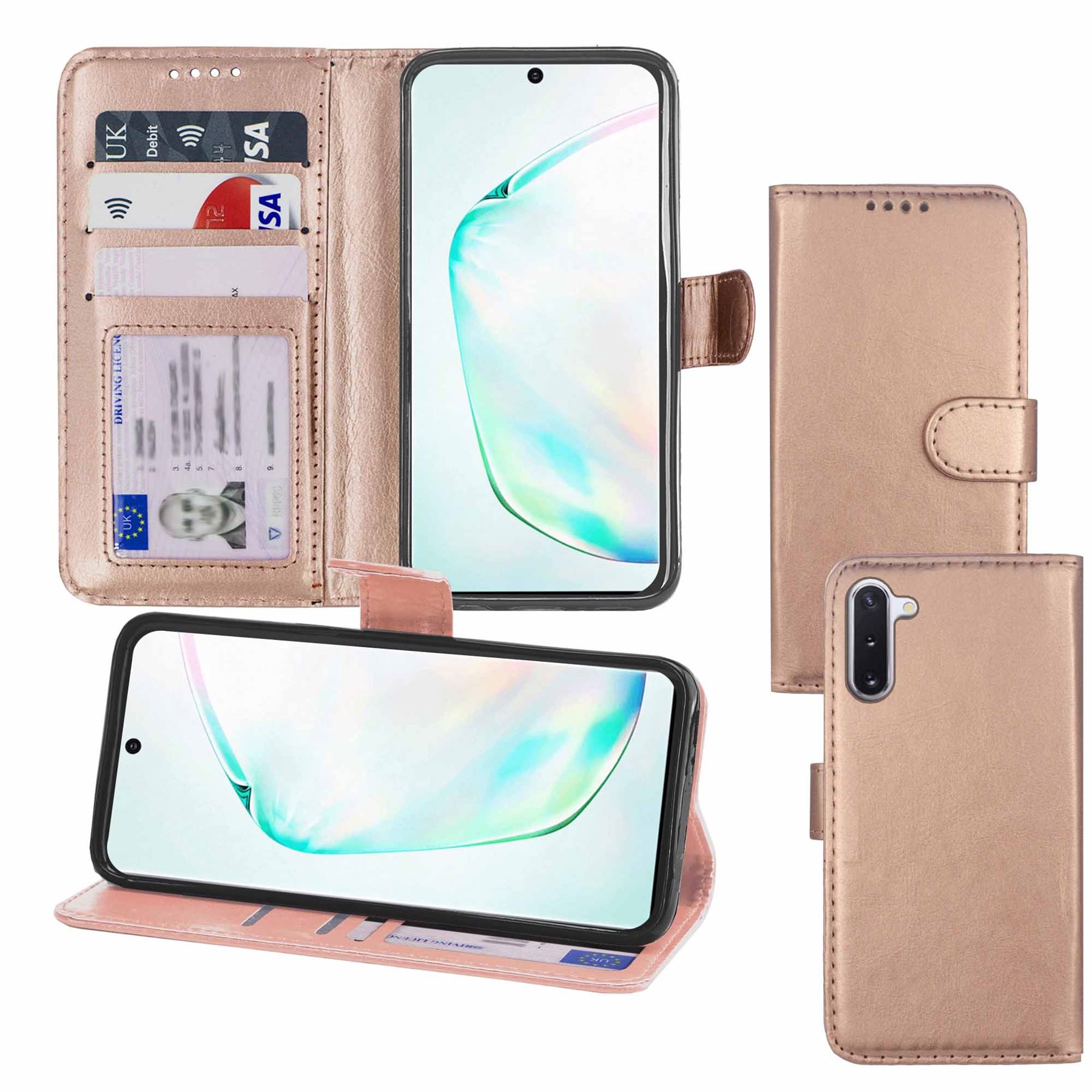 Samsung Galaxy Note 10 Premium Leather Wallet Flip Cover Pouch Book - Picture 56 of 56