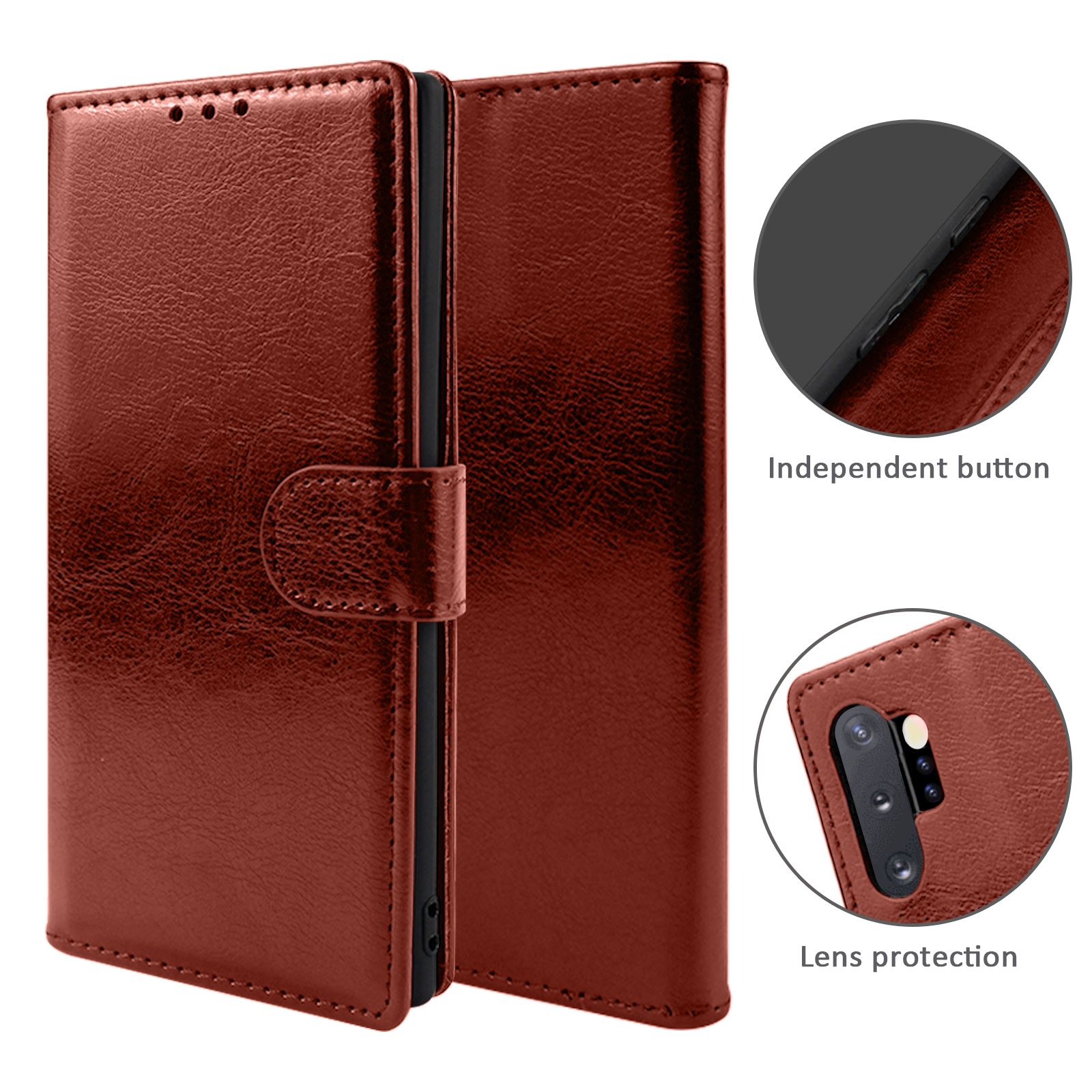 Samsung Galaxy Note 10 Pro Premium Leather Wallet Flip Cover Pouch Book - Picture 27 of 55